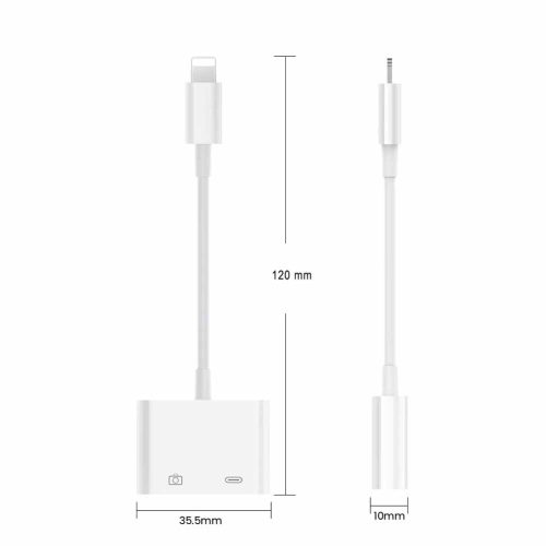 Adaptador 2 en 1 Lightning y USB para iPhone iPad
