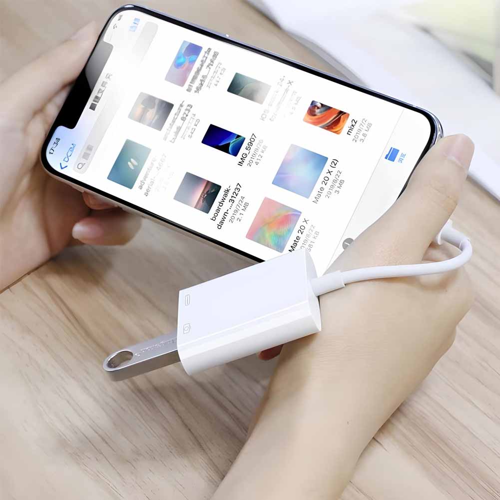 Hub 2 en 1 carga y transmisión datos Lightning USB