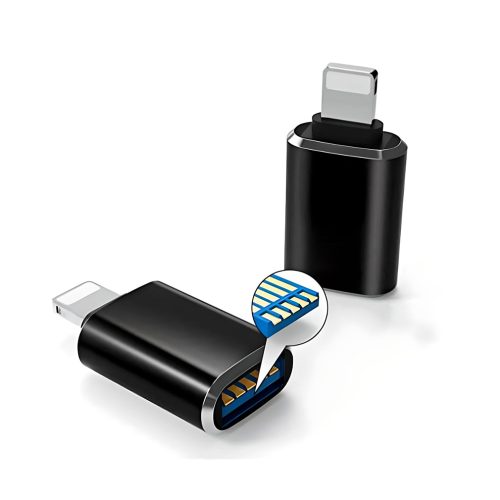 Imagen de un adaptador Lightning a USB 3.0, la solución definitiva para conectar tus dispositivos Lightning a puertos USB 3.0. rayoshop