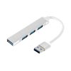 Hub 4 en 1 Adaptador Multipuertos USB a 4xUSB Slim Metalizado