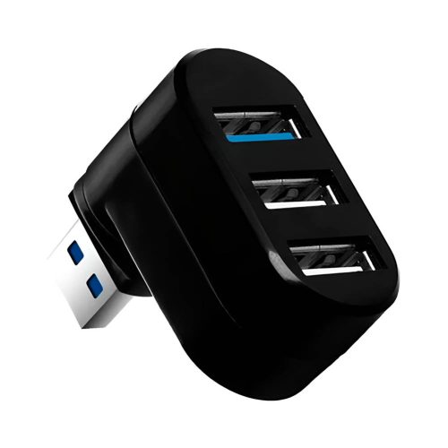 Hub 3 en 1 Adaptador Multipuertos USB a 3xUSB Base Giratoria 180° - imagen 3