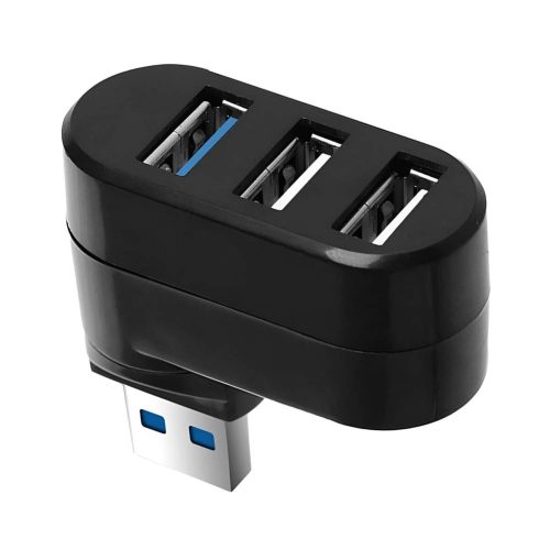 Hub 3 en 1 Adaptador Multipuertos USB a 3xUSB Base Giratoria 180° - imagen 4