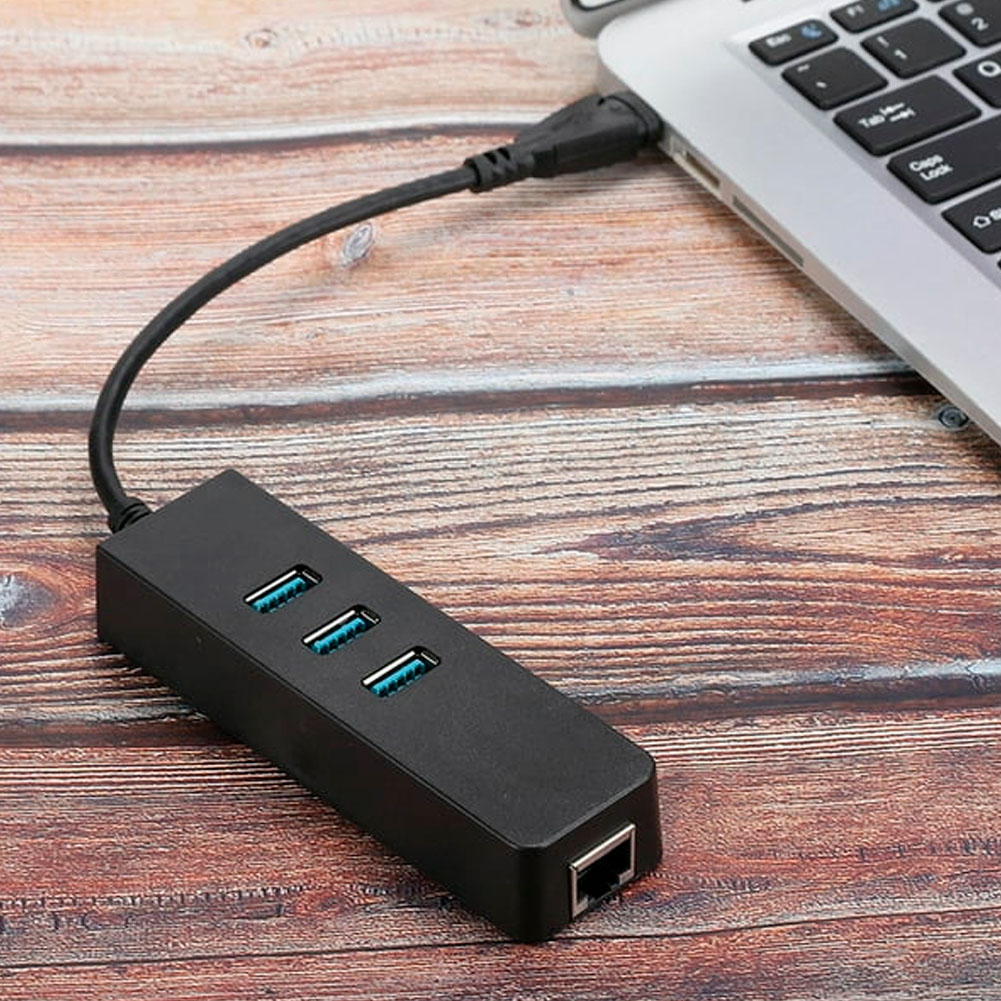 Adaptador Multiport USB Rayoshop - Ethernet RJ45, 3 Puertos USB 3.0