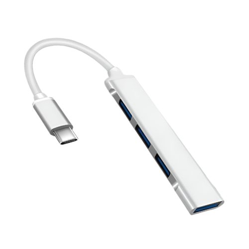 Hub 4 en 1 Adaptador Multipuertos USB-C a 4xUSB Slim Metalizado - imagen 3