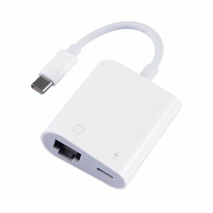 Adaptador USB-C a RJ45 100 Mbps y USB-C PD - Rayoshop