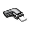 Adaptador USB C magnético EON de 24 pines en gris oscuro, con conector macho USB-C y diseño en ángulo recto para carga PD de 100 W.