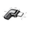 Adaptador USB C magnético EON de 24 pines en gris oscuro, con conectores USB-C macho y hembra, carga rápida PD de 100 W y datos de 20 Gbps.