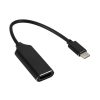 Adaptador USB-C a HDMI negro de Rayoshop Chile con conector macho USB-C 3.1 y hembra HDMI, carcasa niquelada y cable de 250 mm.