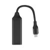 Adaptador USB-C a HDMI negro de Rayoshop Chile con carcasa de aluminio, conexión USB-C 3.1 y salida HDMI para audio y video 4K a 60 Hz.