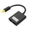 Adaptador Divisor de Audio Optico Toslink de Rayoshop Chile en color negro, con 1 entrada macho y 2 salidas hembra para señal digital.