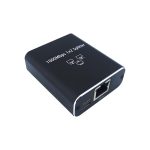 Adaptador Splitter Divisor RJ45 a Doble RJ45 EON negro, con 2 puertos RJ45 y soporte para red de 1000 Mbps.