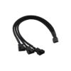 Cable Extensión Adaptador Fan Cooler Cpu 4 Pin Pwm 3 A 1 en negro, con 15 cm de longitud y conectores hembra/macho para ventiladores PWM 4 pines.