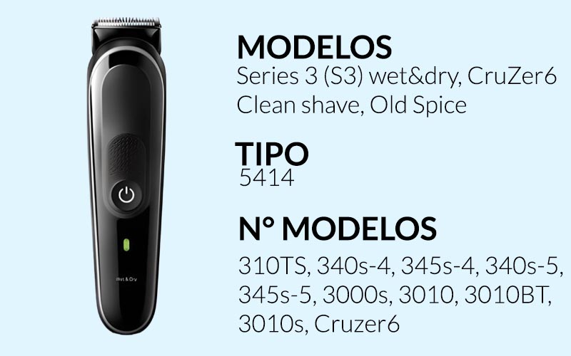 5414 Cuchilla Afeitadora Braun Series 3 (S3) wet&dry,CruZer6 Clean shave, Old Spice Rayoshop Chile