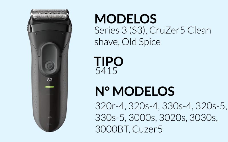 5415 Cuchilla Afeitadora Braun Series 3 (S3), CruZer5 Clean shave, Old Spice Rayoshop Chile
