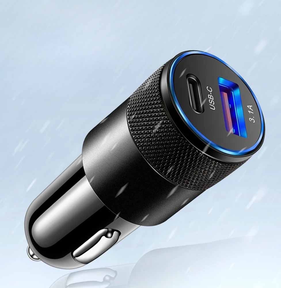 Cargador para auto smartphone EON, carga rápida USB-C, Rayoshop online