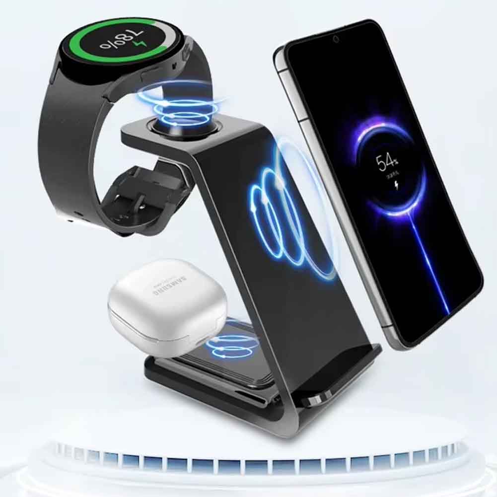 Estación carga inalámbrica 3 en 1 Rayoshop, iPhone, AirPods, Apple Watch, Chile