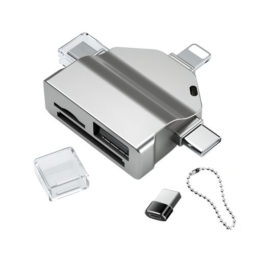 Adaptador 7 en 1 micro SD USB USB C Micro USB Lightning Rayoshop. La solución perfecta para conectar todos tus dispositivos a la vez.