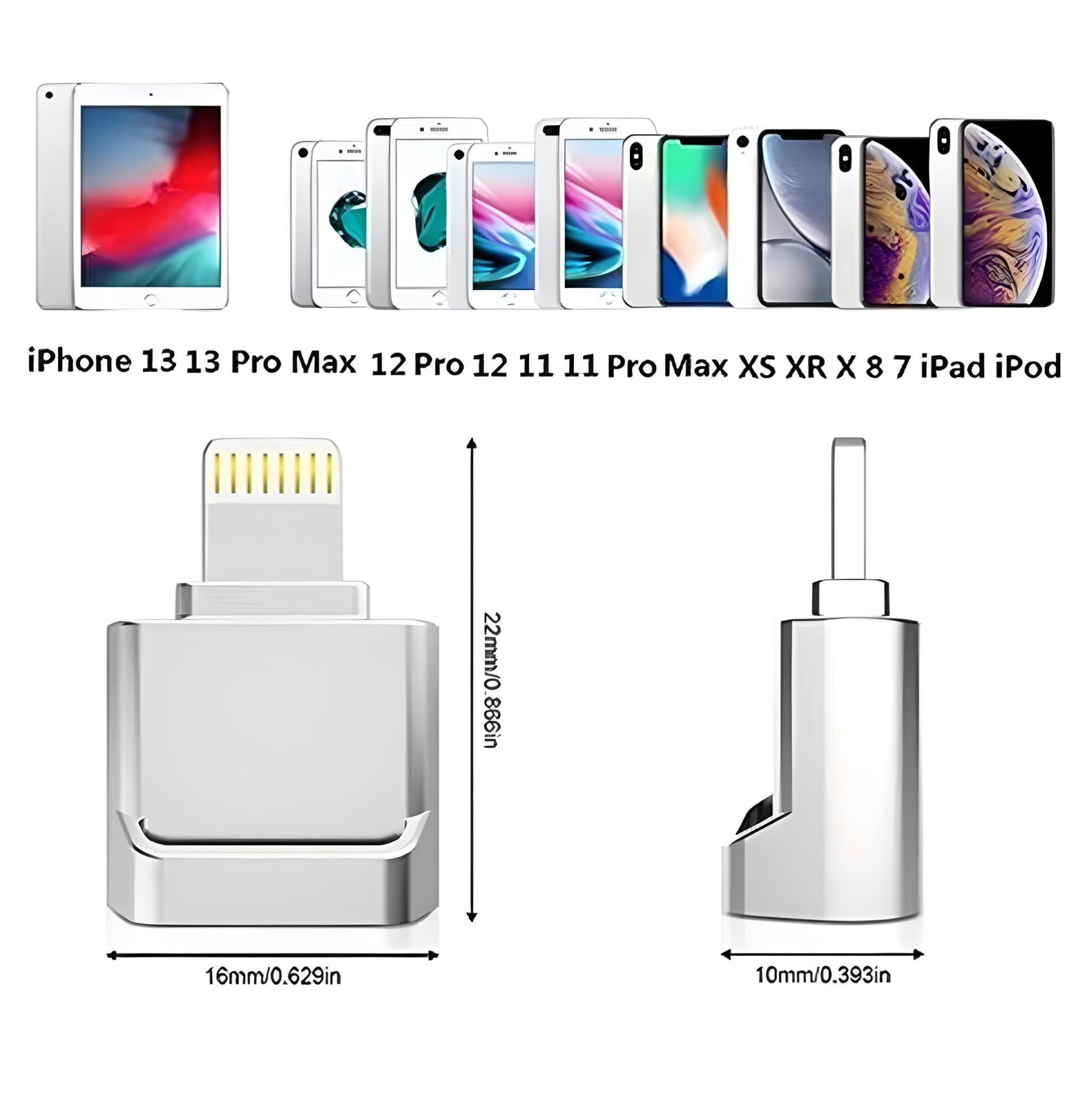 Adaptador lector tarjeta micro SD Lightning iPhone RayoShop, disponible en varios colores para que elijas el que mejor se adapte a tus necesidades.