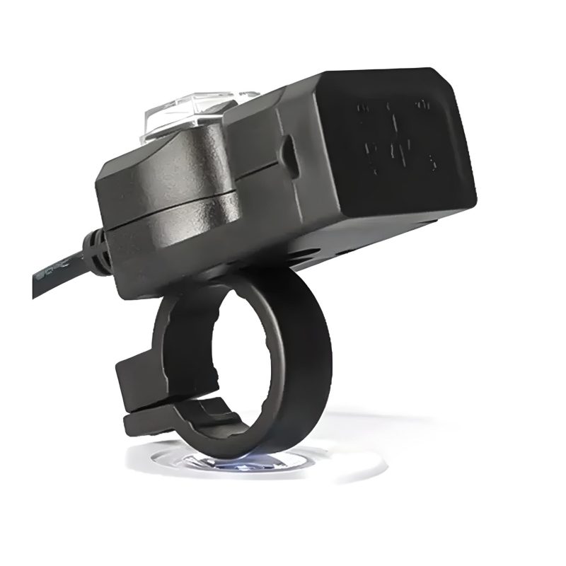 Cargador 2 USB 31 moto interruptor on/off antilluvia RayoShop, con un diseño ergonómico para un uso cómodo