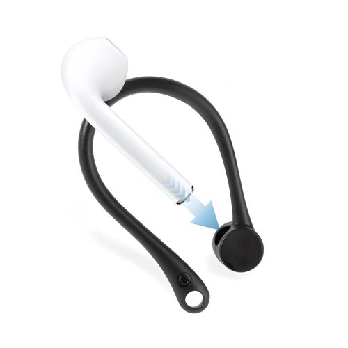 Ganchos orejas Airpods blanco, con diferentes diseños.