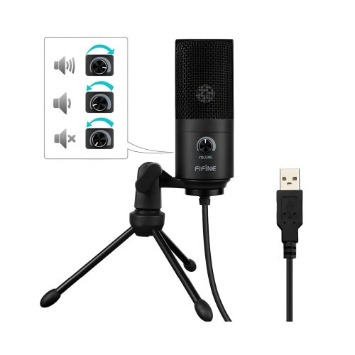 Micrófono condensador USB Fifine K669B profesional, Rayoshop tu tienda online de confianza