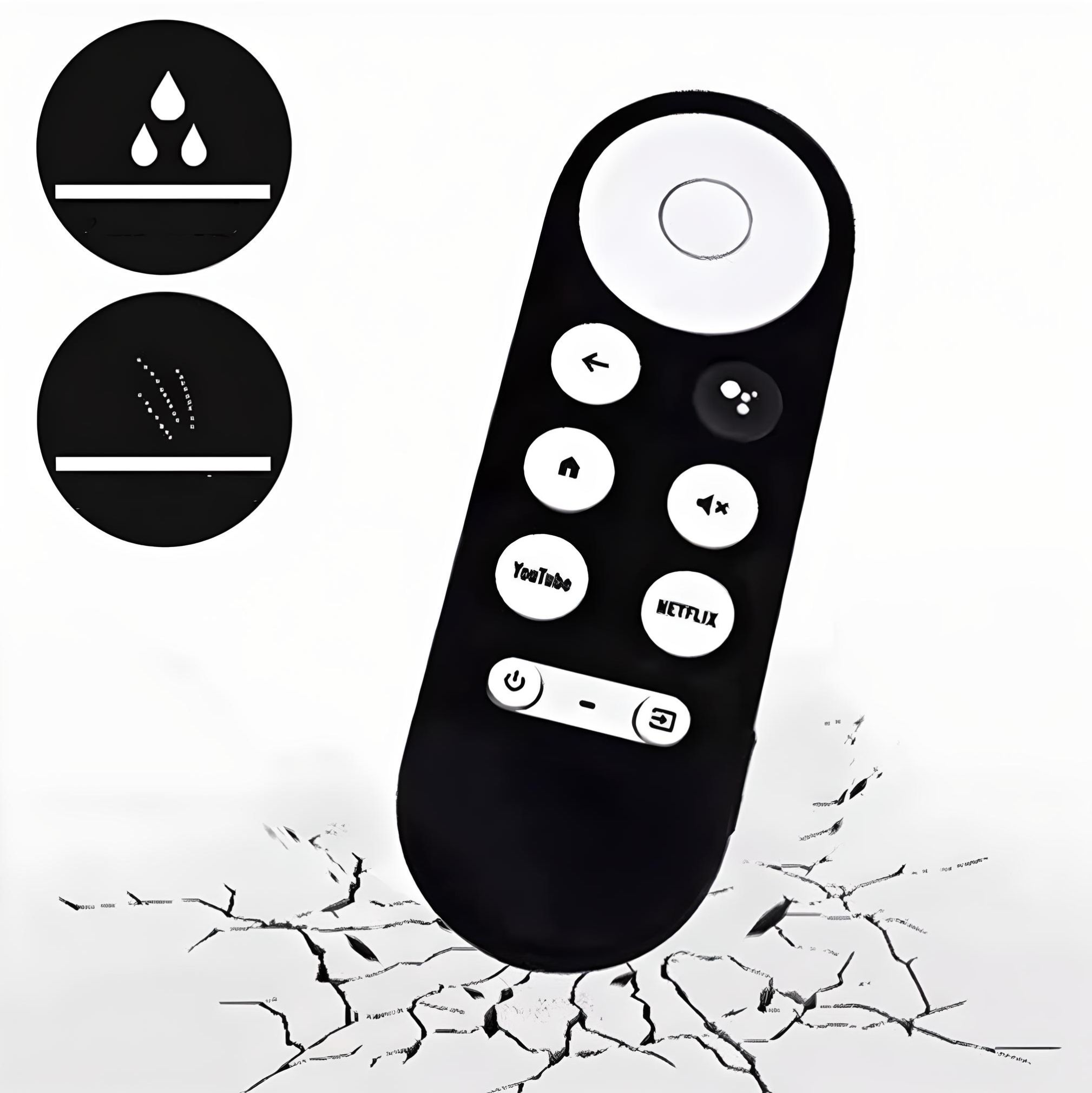 Protector funda silicona control remoto Chromecast Google TV, ideal para niños.