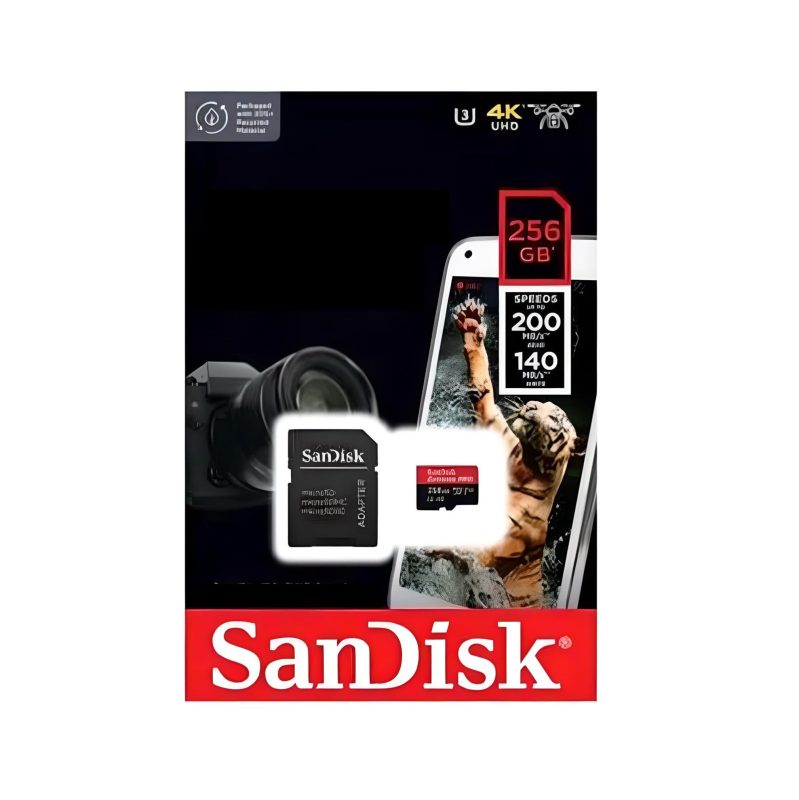 Tarjeta MicroSDXC SanDisk Extreme Pro 256GB, ideal para gamers.