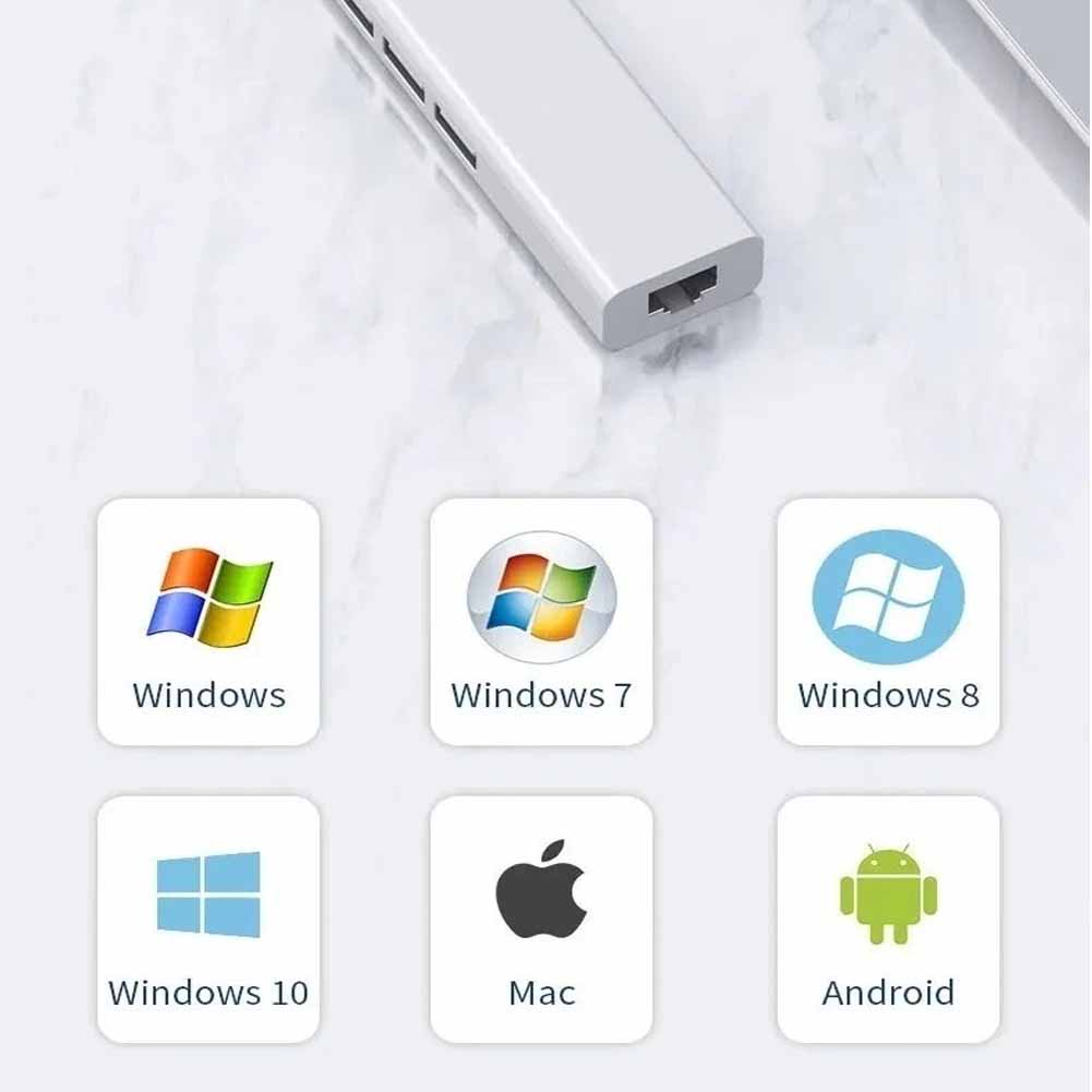 Adaptador USB-C con Ethernet Rayoshop