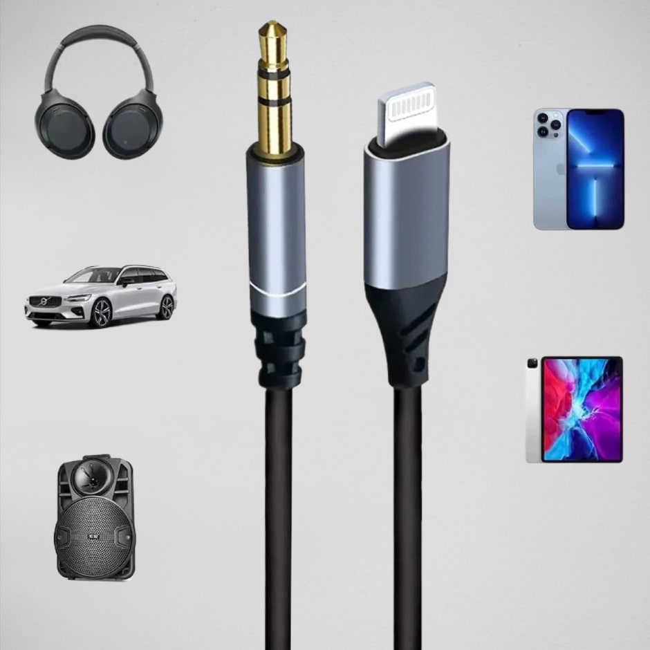 Cable Auxiliar Lightning a 3.5mm compatible con iPhone Rayoshop