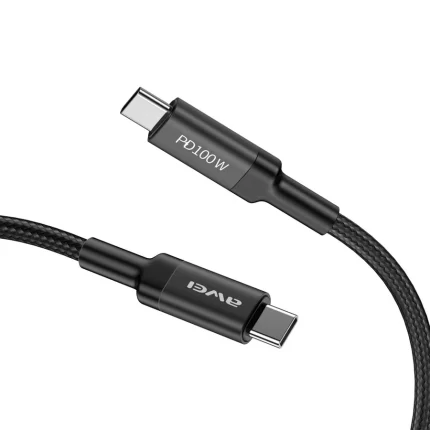 Cargue sus dispositivos USB-C de forma rápida y segura con este cable Awei 100 W, compre en rayshop.