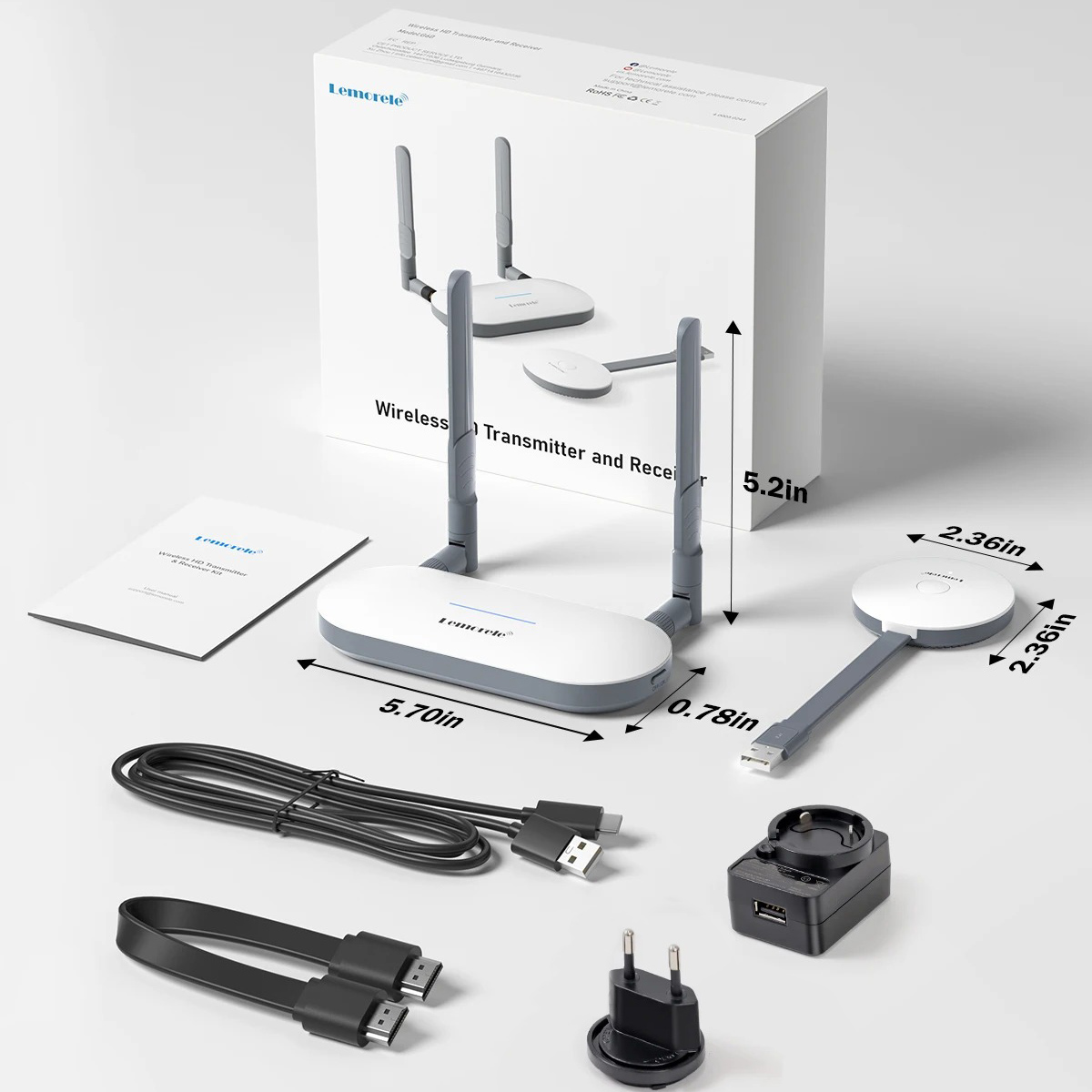 Transmisor y receptor inalámbrico de video 4K Lemore para disfrutar de contenido en alta definición sin cables. rayoshop