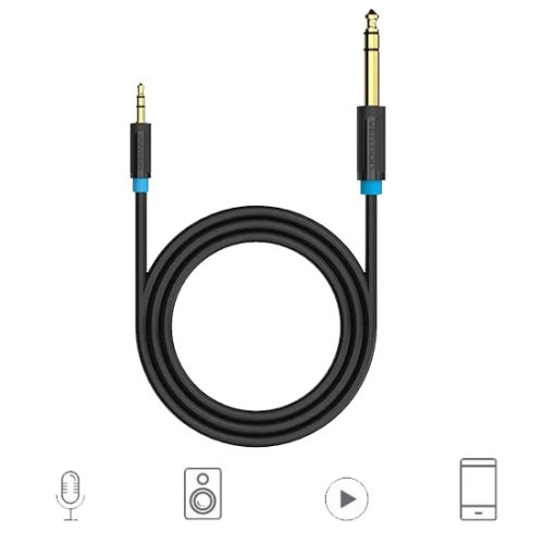 Cable de Audio Auxiliar Jack 3.5 mm a Jack 6.35 mm de 1 metro Vention - imagen 6