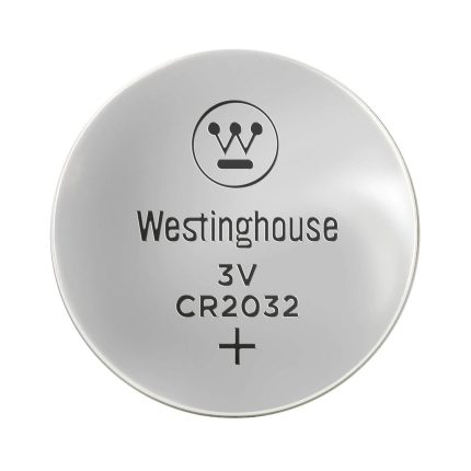 Batería CR2032 Westinghouse, 3 voltios, paquete de 5, perfecta para dispositivos pequeños.