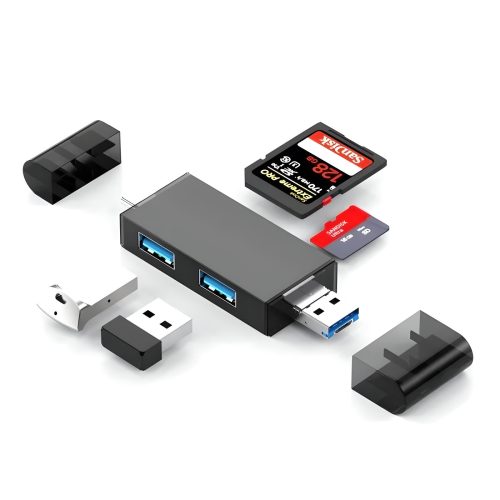 Lector Tarjeta Memoria Micro SD y SD 5 en 1 - USB, USB-C y Micro USB - imagen 2