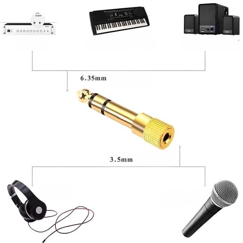 Adaptador Jack Hembra 3.5 Mm A Jack Macho 6.35 Mm