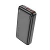 Power Bank de 20000 mAh en color negro, ideal para cargar dispositivos móviles de manera rápida y eficiente