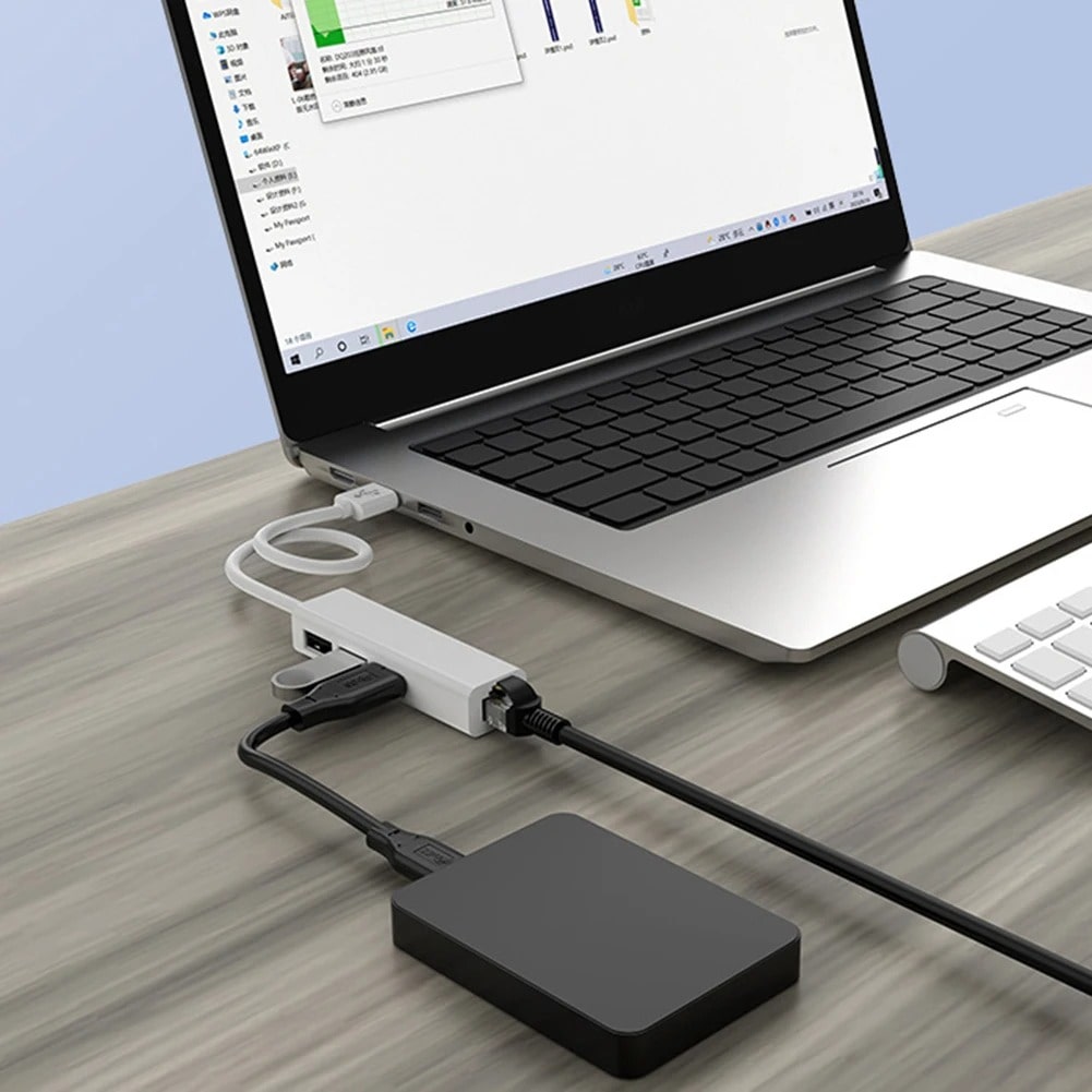 Conector USB a Ethernet 100 Mbps 4x USB Rayoshop