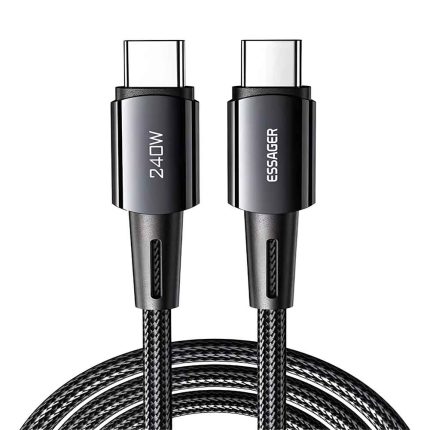Detalle del conector USB-C Essager 1m, alta potencia, Rayoshop