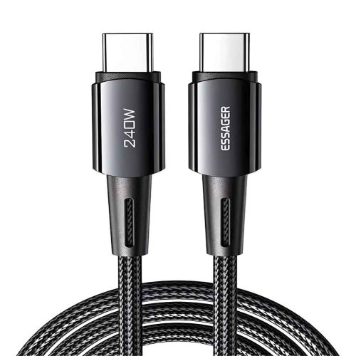 Detalle del conector USB-C Essager 1m, alta potencia, Rayoshop