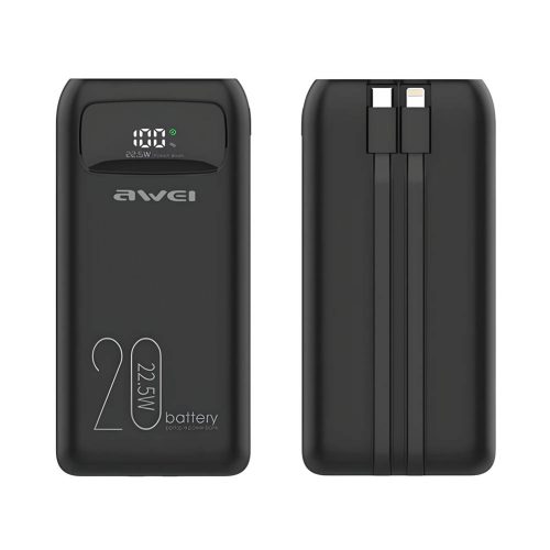 Batería externa portátil Awei P169K, 20000mAh, carga rápida, Rayoshop.