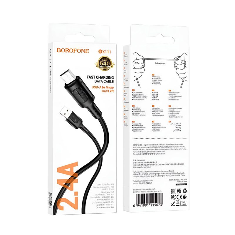 Cable USB a Micro USB 2.4A 1 Metro Borofone rayoshop