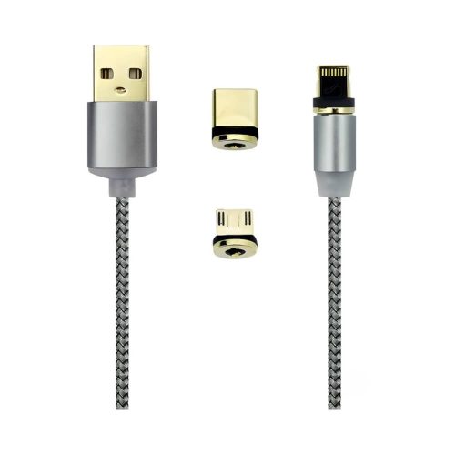 cable magnético carga rápida 3 en 1 usb usb-c micro usb lightning rayoshop