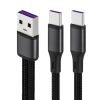 Cable Carga y Data USB a Doble USB-C 100W 1.20 Metros EON en color negro, con conector USB-A y extremos USB-C de alta resistencia.