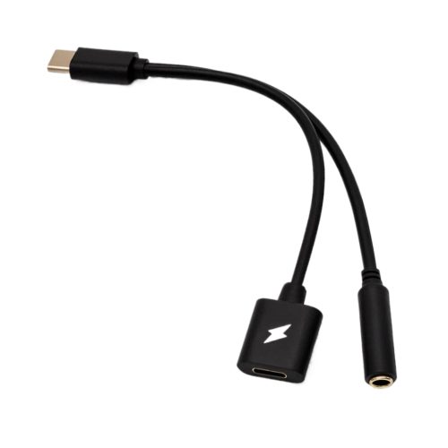 adaptador usb-c audio auriculares y carga simultanea