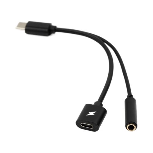 cable corto usb-c a jack 3.5 mm y usb-c para celular