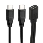 Cable USB-C hembra a doble USB-C macho 30 cm Rayoshop