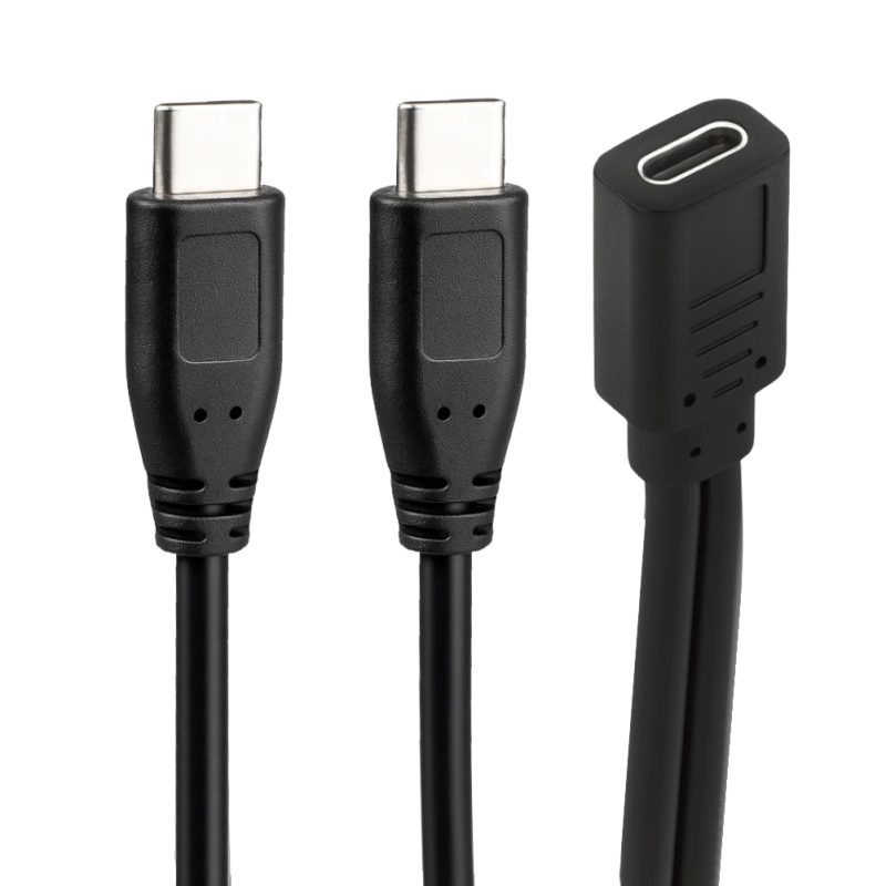 Cable USB-C hembra a doble USB-C macho 30 cm Rayoshop