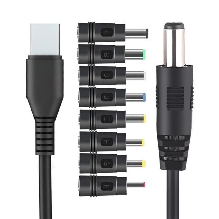 Adaptador USB C PD A 12V Con Multiples Puntas DC Universal - imagen 1