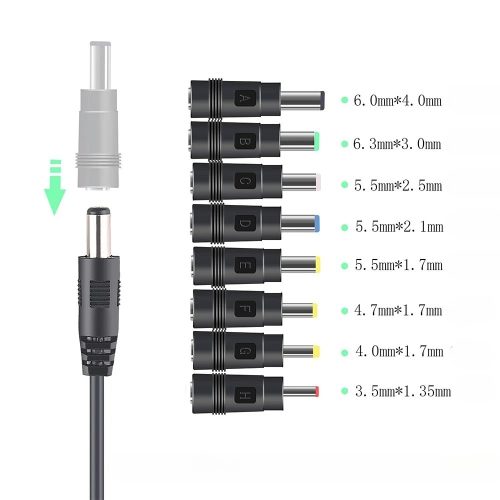 Adaptador USB C PD A 12V Con Multiples Puntas DC Universal - imagen 4