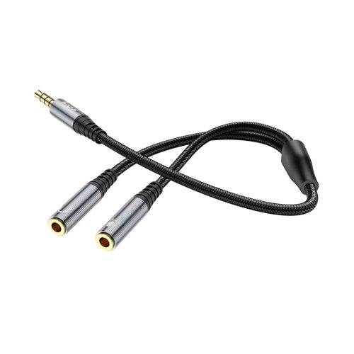 adaptador audio doble jack 3.5mm hoco upa21 rayoshop